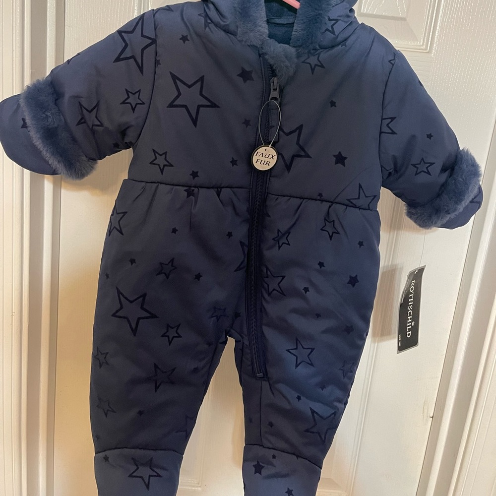Rothschild Infant Girls (3-6 Months) Star Snowsuit